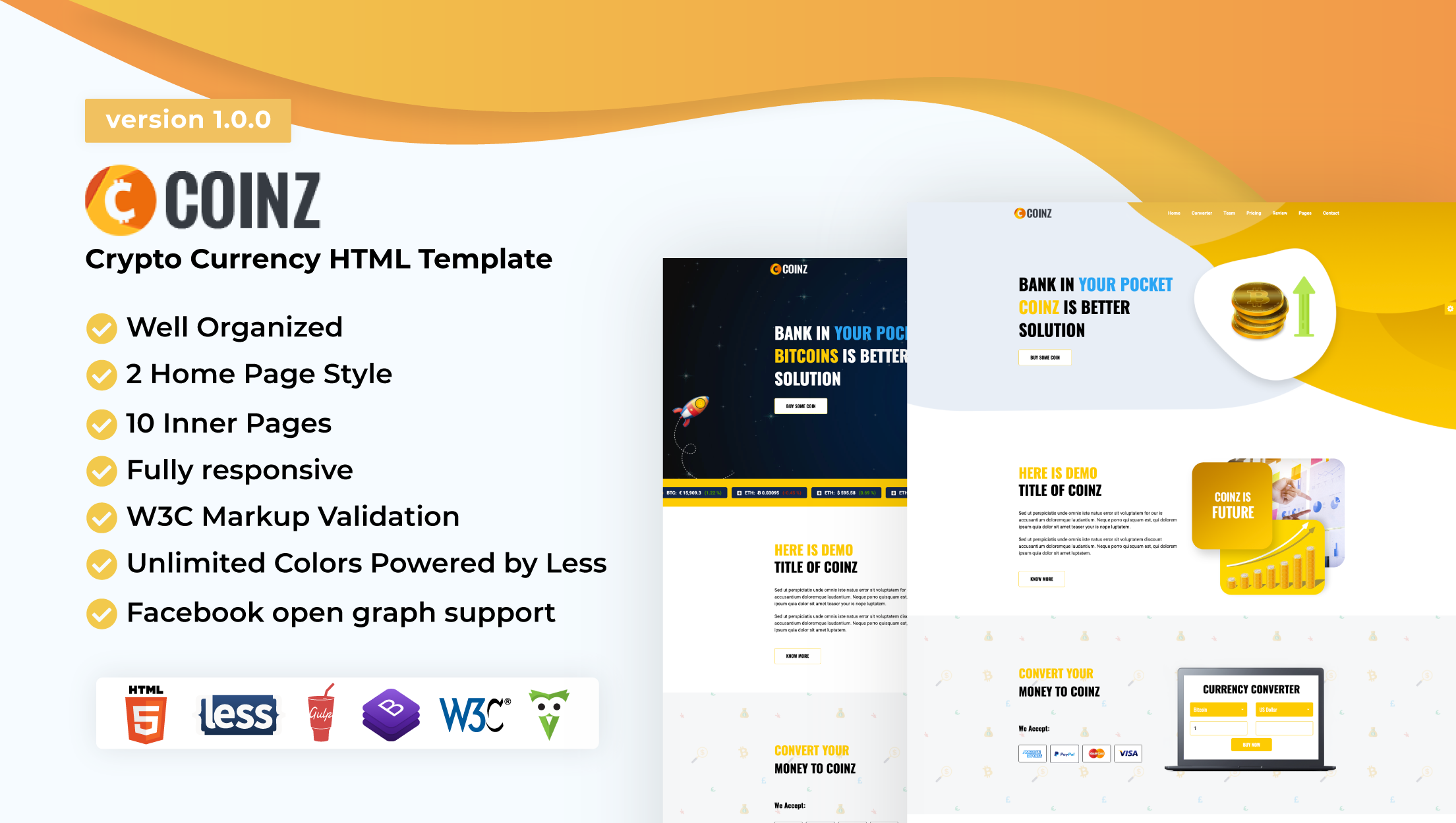 Coinz - Crypto Currency HTML Template - Themeboxr